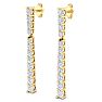 1 Carat Diamond Bar Earrings In 14 Karat Yellow Gold Image-4