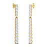 4 Carat Diamond Bar Earrings In 14 Karat Yellow Gold Image-4