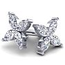 2 Carat Lab Grown Diamond Cluster Stud Earrings In 14 Karat White Gold Image-2