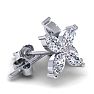 2 Carat Lab Grown Diamond Cluster Stud Earrings In 14 Karat White Gold Image-3