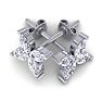 2 Carat Lab Grown Diamond Cluster Stud Earrings In 14 Karat White Gold Image-4