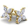 2 Carat Lab Grown Diamond Cluster Stud Earrings In 14 Karat Yellow Gold Image-2