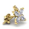 2 Carat Lab Grown Diamond Cluster Stud Earrings In 14 Karat Yellow Gold Image-3