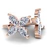 2 Carat Lab Grown Diamond Cluster Stud Earrings In 14 Karat Rose Gold Image-1