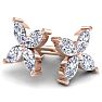 2 Carat Lab Grown Diamond Cluster Stud Earrings In 14 Karat Rose Gold Image-2