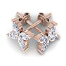 2 Carat Lab Grown Diamond Cluster Stud Earrings In 14 Karat Rose Gold Image-4