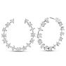 2 1/2 Carat Lab Grown Diamond Hoop Earrings In 14K White Gold, 1 Inch Image-1