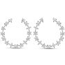 2 1/2 Carat Lab Grown Diamond Hoop Earrings In 14K White Gold, 1 Inch Image-2