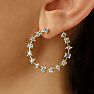 2 1/2 Carat Lab Grown Diamond Hoop Earrings In 14K Yellow Gold, 1 Inch Image-7