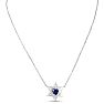 Star of David Necklace With 3/4 Carat Heart Shape Created Sapphire In 14K White Gold Image-3