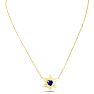 Star of David Star of David Necklace With 3/4 Carat Heart Shape Created Sapphire In 14K Yellow Gold, 16-18 InchesWith 3/4 Carat Heart Shape Created Sapphire In 14K White Gold Image-3