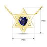 Star of David Star of David Necklace With 3/4 Carat Heart Shape Created Sapphire In 14K Yellow Gold, 16-18 InchesWith 3/4 Carat Heart Shape Created Sapphire In 14K White Gold Image-5