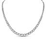 Graduated 4 Carat Diamond Tennis Necklace, Miracle Setting, In 14 Karat White Gold, 18 Inches Image-1