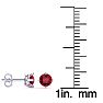1/2 Carat Natural Ruby Stud Earrings in Sterling Silver Image-4