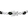 9 Carat Black Opal and Diamond Bracelet, Platinum Overlay, 7 Inches Image-2