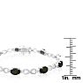 9 Carat Black Opal and Diamond Bracelet, Platinum Overlay, 7 Inches Image-3