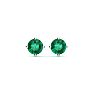 1/2 Carat Natural Emerald Stud Earrings in Sterling Silver Image-2
