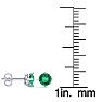 1/2 Carat Natural Emerald Stud Earrings in Sterling Silver Image-4