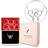 Diamond Two-Tone Heart Necklace, 18 Inches.  Finely Crafted, Beautiful Necklace!  With 1/2 Dozen InfiniLove Roses In Giftable Box Image-1