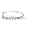 1 1/2 Carat Lab Grown Diamond Double Row Bangle Bracelet In 14 Karat White Gold, 7 Inches Image-6
