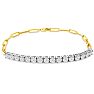 1 1/2 Carat Lab Grown Diamond Tennis Bracelet On 14 Karat Yellow Gold Paperclip Chain, 7 Inches Image-1