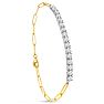 1 1/2 Carat Lab Grown Diamond Tennis Bracelet On 14 Karat Yellow Gold Paperclip Chain, 7 Inches Image-2