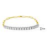 1 1/2 Carat Lab Grown Diamond Tennis Bracelet On 14 Karat Yellow Gold Paperclip Chain, 7 Inches Image-5