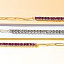 1 1/2 Carat Lab Grown Diamond Tennis Bracelet On 14 Karat Yellow Gold Paperclip Chain, 7 Inches Image-6
