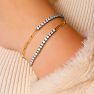 1 1/2 Carat Lab Grown Diamond Tennis Bracelet On 14 Karat Yellow Gold Paperclip Chain, 7 Inches Image-7