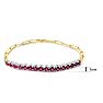 1 1/2 Carat Ruby Tennis Bracelet On 14 Karat Yellow Gold Paperclip Chain, 7 Inches Image-5