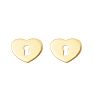 Heart Padlock Stud Earrings In 14 Karat Yellow Gold Image-2