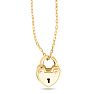 Heart Padlock Necklace In 14 Karat Yellow Gold, 18 Inches Image-1