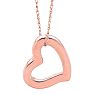 Floating Heart Necklace In 14 Karat Rose Gold, 18 Inches Image-1