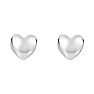 Heart Stud Earrings In 14 Karat White Gold Image-1