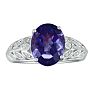 1 3/4 Carat Oval Shape Amethyst and Diamond Ring in 14 Karat White Gold Image-1