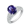 1 3/4 Carat Oval Shape Amethyst and Diamond Ring in 14 Karat White Gold Image-2
