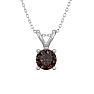 1/10 Carat Chocolate Bar Brown Champagne Diamond Solitaire Necklace In Sterling Silver, 18 Inches Image-1