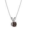 1/10 Carat Chocolate Bar Brown Champagne Diamond Solitaire Necklace In Sterling Silver, 18 Inches Image-2