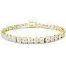 18 Carat Lab Grown Diamond Tennis Bracelet In 14 Karat Yellow Gold, 7 1/4 Inches Image-1