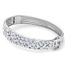 13 Carat Lab Grown Diamond Fancy Bangle Bracelet In 14 Karat White Gold, 7 Inches Image-3