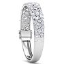 13 Carat Lab Grown Diamond Fancy Bangle Bracelet In 14 Karat White Gold, 7 Inches Image-5