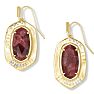 KENDRA SCOTT -  Anna 14K Yellow Gold Plated Brass And Maroon Jade Earrings Image-1