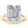 7 Carat Emerald Cut Lab Grown Diamond Ring In 14K Yellow Gold, Solitaire Image-1