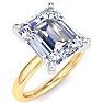 7 Carat Emerald Cut Lab Grown Diamond Ring In 14K Yellow Gold, Solitaire Image-2