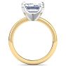 7 Carat Emerald Cut Lab Grown Diamond Ring In 14K Yellow Gold, Solitaire Image-3