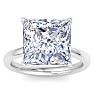 7 Carat Princess Cut Lab Grown Diamond Ring In 14K White Gold, Solitaire Image-1