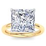 7 Carat Princess Cut Lab Grown Diamond Ring In 14K Yellow Gold, Solitaire Image-1