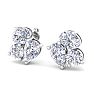 1 1/2 Carat Lab Grown Diamond Cluster Stud Earrings In 14 Karat White Gold Image-1