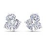 1 1/2 Carat Lab Grown Diamond Cluster Stud Earrings In 14 Karat White Gold Image-2