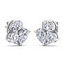 1 1/2 Carat Lab Grown Diamond Cluster Stud Earrings In 14 Karat White Gold Image-3